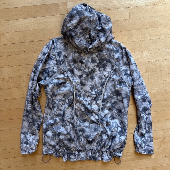 Athleta Catalina grey/white tie dye UPF 50 packable jacket, M, CB2227 - Picture 5 of 5